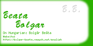 beata bolgar business card