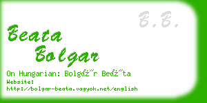 beata bolgar business card